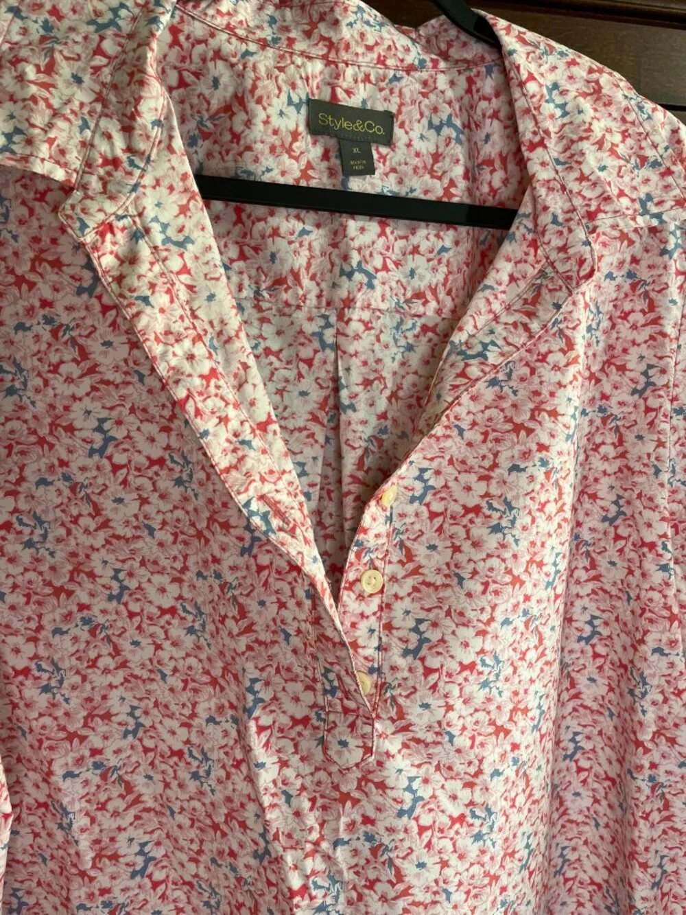 Style & Co Women's Cotton Split-Neck Popover Shirt XL - BRAND NEW